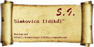 Simkovics Ildikó névjegykártya